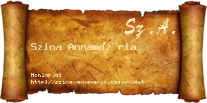 Szina Annamária névjegykártya