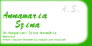 annamaria szina business card